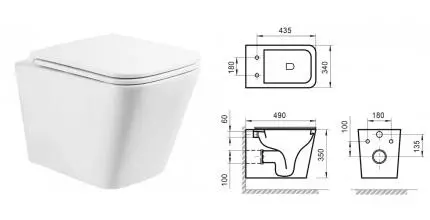 Подвесной унитаз безободковый «Belbagno» Ardente-R BB520CHR/BB2312SC белый с сиденьем дюропласт с микролифтом белое