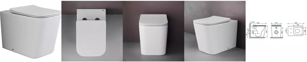 Приставной унитаз безободковый «Ceramica Nova» Cubic Rimless CN1809 белый с сиденьем дюропласт с микролифтом белое
