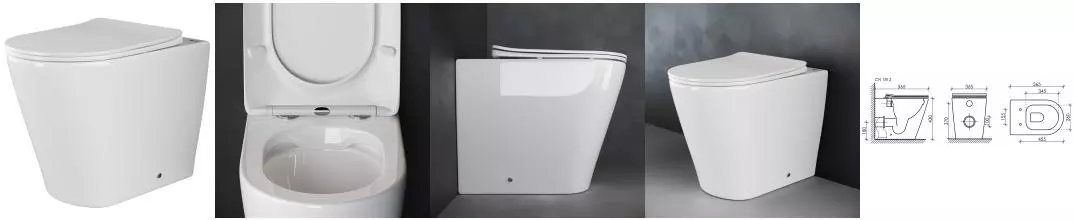 Приставной унитаз безободковый «Ceramica Nova» Highlight Rimless CN1812 белый с сиденьем дюропласт с микролифтом белое