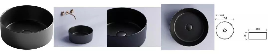 Раковина «Ceramica Nova» Element 36/36 CN6032MB фарфоровая черная матовая
