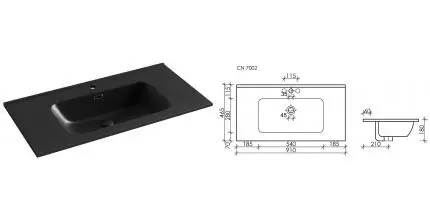 Раковина «Ceramica Nova» Element 91/46 MB CN7002MB фарфоровая черная матовая