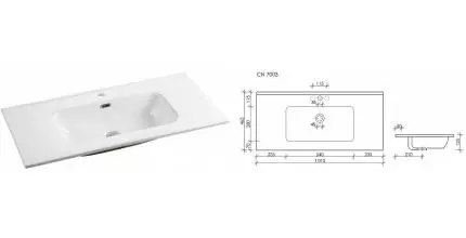 Раковина «Ceramica Nova» Element 101/46,5 CN7003 фарфоровая белая