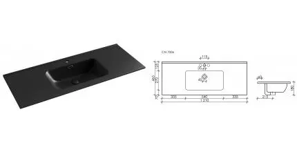 Раковина «Ceramica Nova» Element 121/46 CN7006MB фарфоровая черная матовая