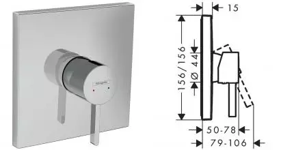 Внешняя часть смесителя «Hansgrohe» Finoris 76615000 хром