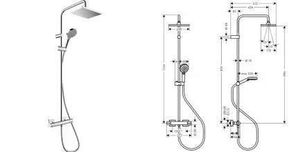 Душевая система «Hansgrohe» Vernis Shape Showerpipe 230 1jet 26286000 с термостатом хром