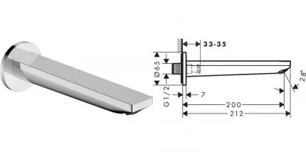 Излив к смесителю «Hansgrohe» Rebris E 72431000 21,2 хром