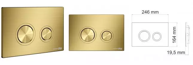 Кнопка смыва «WasserKRAFT» MG01 матовое золото