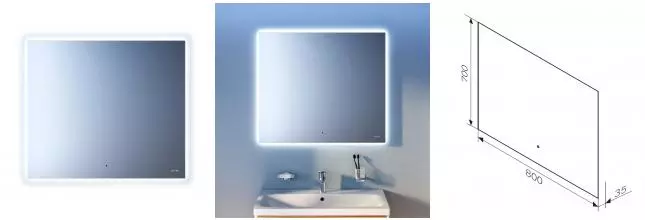 Зеркало «Am.Pm» X-Joy 80/70 c ИК-сенсором с подсветкой
