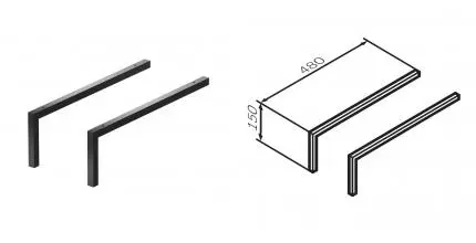Комплект мебельных ножек «Am.Pm» Func M8FLEGS015GM 2 шт. графит матовый