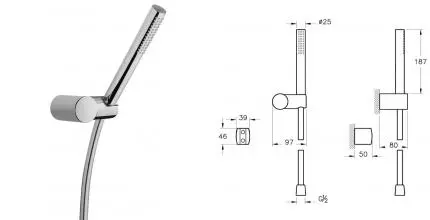 Душевой гарнитур «Vitra» Origin A45543 хром