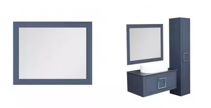 Зеркало «La Fenice» Cubo Blu Grigio 100х80 с подсветкой синий матовый