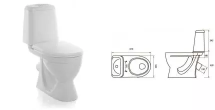 Унитаз компакт «Sanita» Идеал  комфорт WC.CC/Ideal/2-DM/WHT.G/S1 белый с сиденьем дюропласт с микролифтом белое