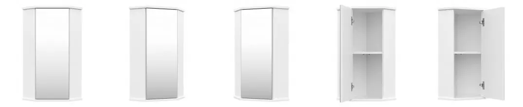 Зеркальный шкаф «Misty» Лилия 34 без света угловой белый универсальный