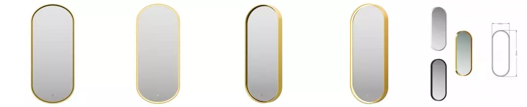 Зеркало «Brevita» Saturn 50/115 с подсветкой золото