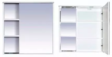 Зеркальный шкаф «Misty» Венера 80 с подсветкой белый правый