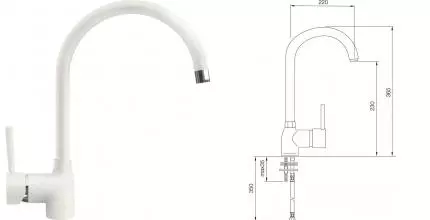 Смеситель для кухонной мойки «Lava» Minimale MN 0636 LAT latte