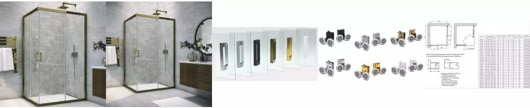 Душевой угол-ограждение «Vegas Glass» ZA-F Tur Novo h1900 120/90 прозрачный/бронза без поддона универсальный