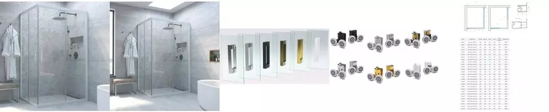 Душевой угол-ограждение «Vegas Glass» ZA-F Novo h2000 100/90 прозрачный/белый без поддона универсальный