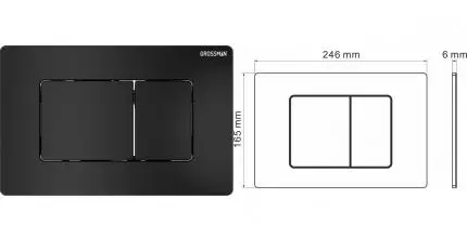 Кнопка смыва «Grossman» Classic 700.K31.04.21M.21M металл черная матовая