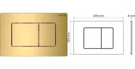 Кнопка смыва «Grossman» Classic 700.K31.04.30M.30M металл золото глянец