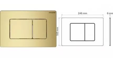 Кнопка смыва «Grossman» Classic 700.K31.04.32M.32M металл золото сатиновая