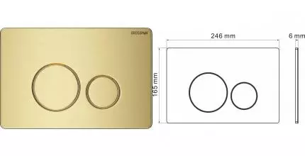 Кнопка смыва «Grossman» Style 700.K31.05.32M.32M металл золото сатиновая