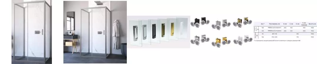 Душевой угол-ограждение «Vegas Glass» ZP-U Novo 100/100 100/100 прозрачный/хром матовый без поддона универсальный