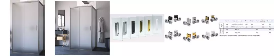 Душевой угол-ограждение «Vegas Glass» ZP-U Novo 100/100 100/100 сатин/хром матовый без поддона универсальный
