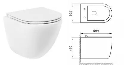 Подвесной унитаз безободковый «Belbagno» Amanda BB051CHR-041 белый с сиденьем дюропласт с микролифтом белое