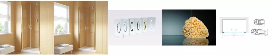 Душевая дверь «Vegas Glass» E2P Lux 100/199,5 crystalvision/глянцевое золото универсальная