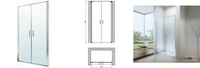 Душевая дверь «Berges Wasserhaus» Legos LS-3 100/195 прозрачная/хром универсальная