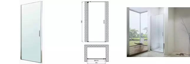 Душевая дверь «Berges Wasserhaus» Legos LS-1 90/195 прозрачная/хром универсальная