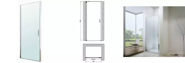 Душевая дверь «Berges Wasserhaus» Legos LS-1 80/195 прозрачная/хром универсальная