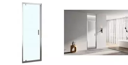 Душевая дверь «Azario» Milton 6211 80/200 прозрачная/серебро универсальная