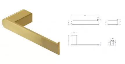 Держатель для туалетной бумаги «Cezares» STYLUS-PH-BORO на стену брашированное золото