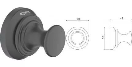 Крючок «Акватек» Классик AQ4501MB на стену чёрный матовый