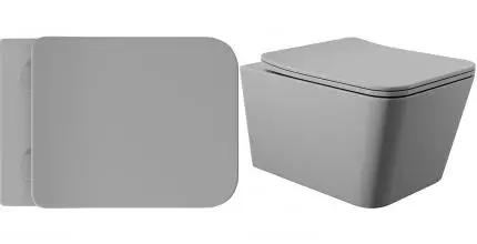 Сиденье для унитаза «Aqueduto» Macio MAC0430 ультратонкое дюропласт с микролифтом серое матовое