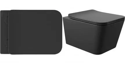 Сиденье для унитаза «Aqueduto» Macio MAC0440 ультратонкое дюропласт с микролифтом черное матовое