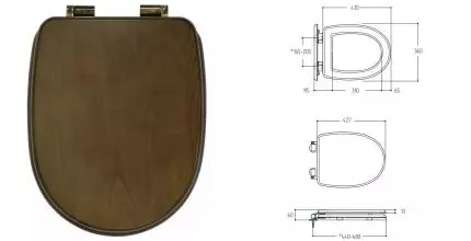Сиденье для унитаза «Migliore» Gianeta 20950 дерево с микролифтом орех/бронза