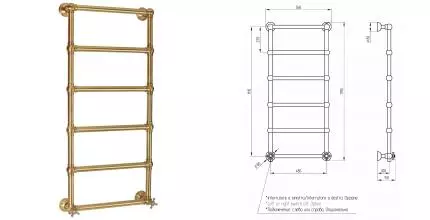 Электрический полотенцесушитель «Migliore» Colosseum 22628 56/119 бронза правый