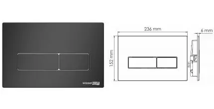 Кнопка смыва «WasserKRAFT» MB03 пластик чёрная матовая