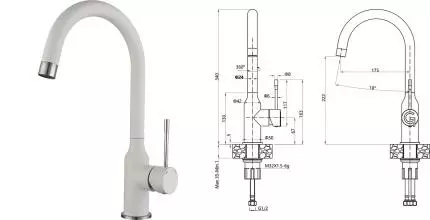 Смеситель для кухонной мойки «Rivelato» Garda 1923502 brina/cromo