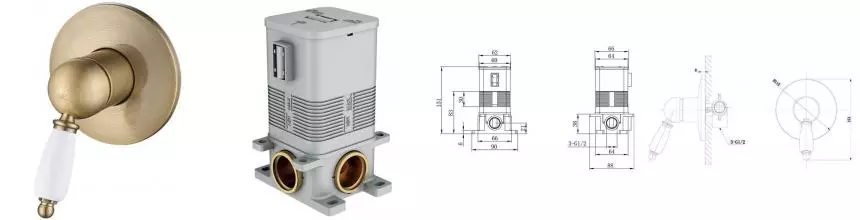 Смеситель для душа «Caprigo» Adria Uno 02-550-vot бронза