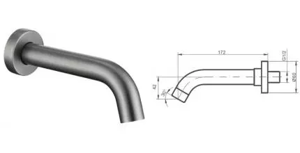 Излив к смесителю «Caprigo» Parts 98-113-GUN оружейная сталь