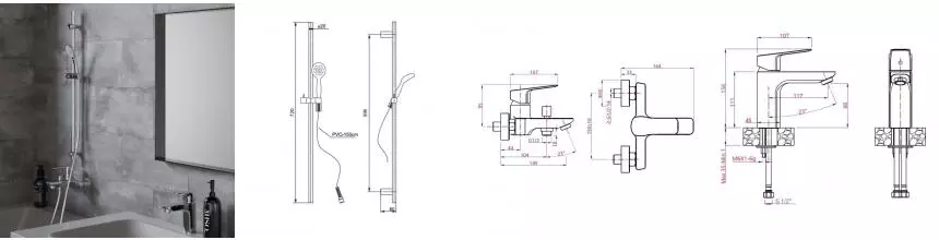 Комплект смесителей «Paini» Viva Style P4CRSET4 хром