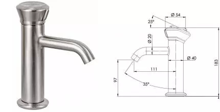 Смеситель для раковины «Remer» Element ET12XV сталь