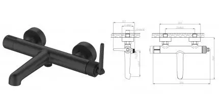 Смеситель для ванны «ESKO» Bangkok Black BG54B чёрный