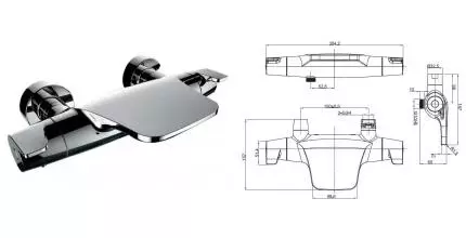 Смеситель для ванны «ESKO» Mikros T5054 с термостатом хром