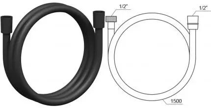 Душевой шланг «Ravak» SatinFlex 913.22BLM 150 см чёрный матовый