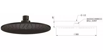 Верхний душ «Daniel» A594CM3015 чёрный матовый